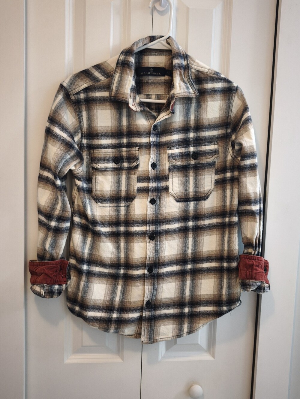 Rainforest Plaid Women's Flannel Shirt Small